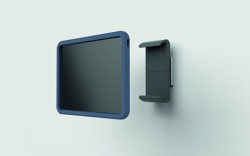 Durable Aluminum Wall Mounted Tablet Holder XL - 360 Degrees Rotation Universal Mount for 7-13" Tablets with Cases - iPad, Samsung, and More - Silver Metal Bracket - Image 2